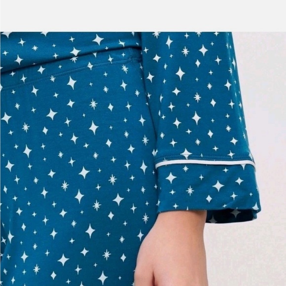 NWT! Eberjey Teal Modal Long Sleeve Pajama Set - Picture 4 of 10